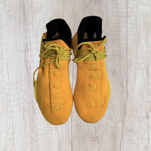 ADIDAS x Pharrell NMD Hu Human Race Yellow Sneakers Men's Size 11.5 - Picture 7 of 12